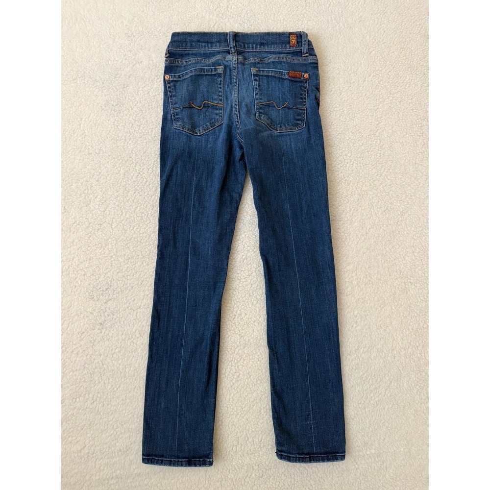 7 For All Mankind Roxanne Jeans Girls 10 Blue Slim Straight Leg Stretch Denim - Picture 2 of 11
